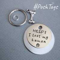 Hilfe I Lost My Human - Handschrift Schrift Hund Katze Haustier Id Tag Handgestempelt #poshtags Halsband Weihnachtsgeschenkidee Hilfe I Lost My Human - Handschrift Schrift Hund Katze Haustier Id Tag Handgestempelt #poshtags Halsband Weihnachtsgeschenkidee von HandmadePoshTags
