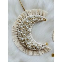 Mond Makramee Moon Mit Perlen von HandmadePreference