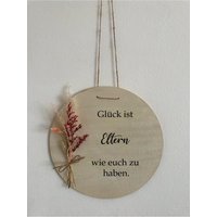 Eltern | Dankeschön Trockenblumen Holzscheibe Geschenk Beste Familie Danke Geburtstagsgeschenk Glück von HandmadeSteffiShop