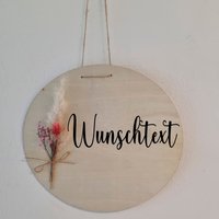 Geschenk Personalisiert | Hochzeitsgeschenk Tafel Trockenblumen Personalisierte Holztafel Beste Freundin Erzieherin Danketafel von HandmadeSteffiShop