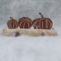 Kürbisse Rost Mit Rinde | Metalldeko Herbst Kürbis Herbstdeko Rostdeko von HandmadeSteffiShop