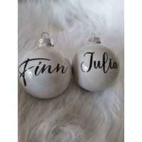 Personalisierte Weihnachtskugel | Mit Namen Christbaumkugel Christbaumschmuck Glaskugel Geschenk Weihnachten von HandmadeSteffiShop
