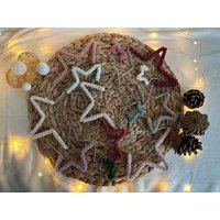 Weihnachtsstern Makramee/Silberner Stern Mit Boho Weihnachtsdeko in Verschiedenen Größen Und Farben von HandmadeStuffBySonja