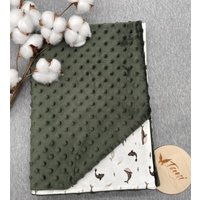 Kuschelige Babydecke Mit Unterwassertieren/Grün Personalisierbar 70x100cm Geschenk Taufe Kinderwagendecke Handgemacht von HandmadeTani