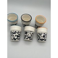 Set Of 6 Ceramic Cups 100 Percent Handmade, Best Deals, Handmade Arabic Calligraphy Cups Moroccan Fes Design, Gift, Tableware Set Of 6 Ceramic Cups 100 Percent Handmade, Best Deals, Handmade Arabic Calligraphy Cups Moroccan Fes Design, Gift, Tableware von HandmadeToufik