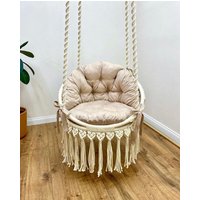 Makramee Hängematte Swing Chair , Indoor Hängemattenstuhl Hängestuhl Schaukel Schlafzimmer Stuhl von HandmadeTreasureTr