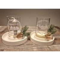 Weihnachtliches Windlicht Aus Handgefertigtem Keramik von HandmadeWithLoveInBW