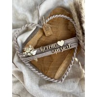 Makramee I Herz Türkranz Floral Hoop Makrameeherz Eingangstür Hochzeit Geschenk Holzschriftzug Personalisiert von HandmadebyAlisaa