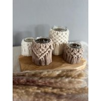 Makramee | Windlicht Teelichthalter Tischdekoration Hochzeit Feierlichtkeiten Boho Kerzenhalter Handgemacht von HandmadebyAlisaa