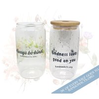 400Ml Kindness Gläser - Randmuster 400Ml Kindness Gläser - Randmuster von HandmadebyBeeCrafts