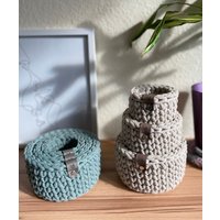 Häkelkörbchen Im 3Er-Set , Runde Häkelkörbe, Utensilo, Geschenkkörbchen, Set, Dekokorb von HandmadebyDesignelli