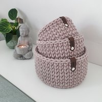 Utensilo 3Er Set Häkelkorb Korb Aufbewahrung Kinderzimmer Badezimmer von HandmadebyMelliShop