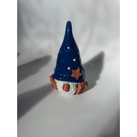 Teelicht Wichtel, Handgefertigt Aus Ton, Blau, Weiß Und Terrakottarot von Handmadebyanja66