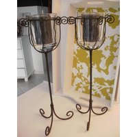 2 Er Set Windlichter Auf Hohem Fuß von HandmadebycbShop