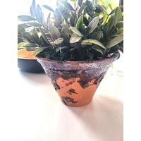 Rustikaler Terracotta Topf Geharzt ... Als Kerzenhalter Oder Pflanztopf von HandmadebycbShop