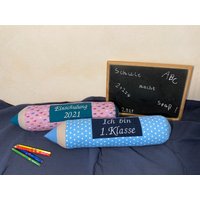 Stiftkissen/Kissen in Stiftform Einschulung Schulanfang/ Schulkind Personalisierbar von Handmadehoch3