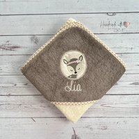 Kapuzenhandtuch Mit Motiv Reh Und Wunschnamen Bestickt | Babygeschenk Personalisiert Geschenk Zur Geburt Taufe von HandmadelovebyTanja