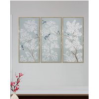 24 " 53" Ein Satz Von 3 Tafeln-Handbemalte TriptychonUngerahmte Handbemalte Chinoiserie-Tafeln von Handmadewallpapers