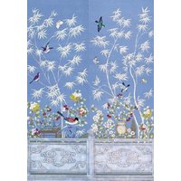 -Handgemalte Seidentapete -Chinoiserie Vögel Und Blumen von Handmadewallpapers