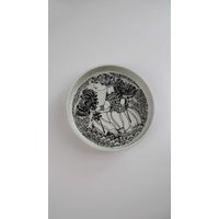 Nymolle Denmark Porzellan Teller Schale Dänisch Bjorn Wiinblad Design Weiß Schwarz von HandpickedPieces21