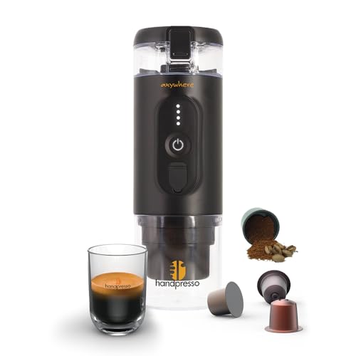 HANDPRESSO - tragbare Akku Kaffeemaschine E- Presso 21700 | Camping Kaffeemaschine Auto Nespresso-Kapseln | tragbare Kaffeemaschine gemahlener Kaffee mit Akku USB | Reisekaffeemaschine klein Nespresso von Handpresso