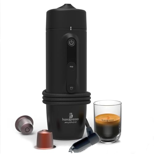 Handpresso 12V Kaffeemaschine Auto Auto Caspule 21020 - Espresso Kapselmaschine, tragbare Espressomaschine. Kaffeemaschine 12V und LKW Kaffeemaschine 24V. von Handpresso