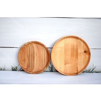 Set 2x 8 "' 10 Runde Holzteller Grillgeschirr Set Servierteller Holz Rustikal Babypartydekoration Scheunenstil Tapas Bar Platten von HandsAndWoods