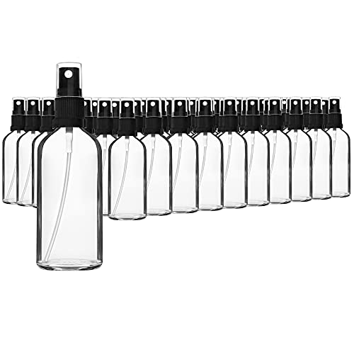 HandsUnity 100ml-70Stk Sprühglasflasche - Apotheke Klarglasflaschenset mit schwarzem Zerstäuber Glassprühflasche aus transparentem Glas inklusive 5 Zubehörteile von HandsUnity