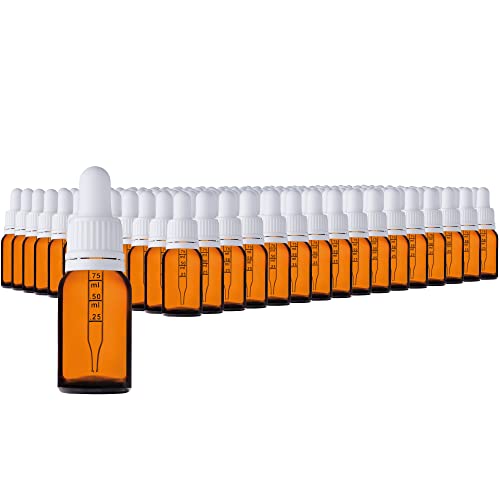 HandsUnity 10ml-192Stk Pipette Glasflasche - Bernsteinglas-Apothekenglas-Set mit weißem Pipettenverschluss inkl. 5 Stück Hilfsmittel Braunglasflaschen von HandsUnity