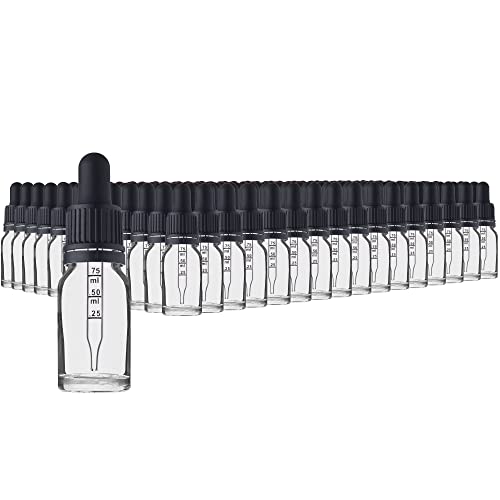 HandsUnity 10ml-192Stk Pipette Glasflasche - Klarglas-Apothekenglas-Set mit schwarzer Pipettenkappe enthält 5 Stück Hilfsmittel transparente Glasflaschen von HandsUnity