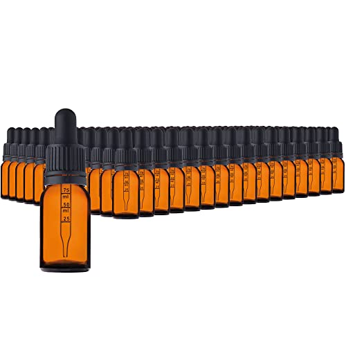 HandsUnity 10ml-192Stk Pipettenflasche kleine Glasflasche - Apothekerglas set aus Bernsteinglas mit schwarzer Pipettenkappe Inklusive 5 Stk Hilfszubehör Braunglasflaschen von HandsUnity