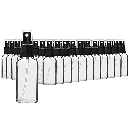 HandsUnity 50ml-88Stk Sprühglasflasche - Apotheke Klarglasflaschenset mit schwarzem Zerstäuber Glassprühflasche aus transparentem Glas inklusive 5 Zubehörteile von HandsUnity