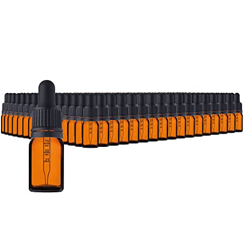 HandsUnity 5ml-255Stk Pipettenflasche kleine Glasflasche - Apothekerglas set aus Bernsteinglas mit schwarzer Pipettenkappe Inklusive 5 Stk Hilfszubehör Braunglasflaschen von HandsUnity