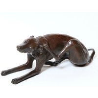 Whippet Scratching Massiv Heiß Gegossen Bronze Steve Boss von HandsandHeelsbyDavid
