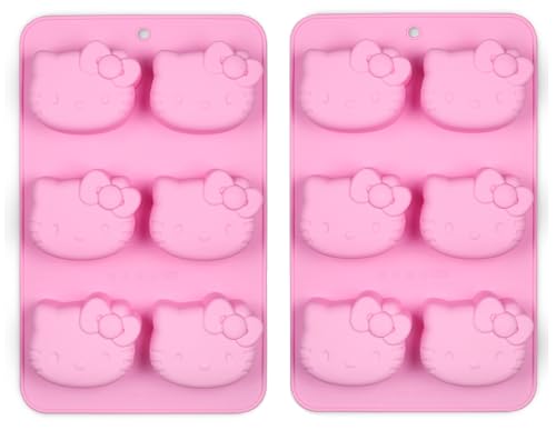 Handstand Kitchen Hello Kitty Cupcake-Formen-Set zum 50. Hochzeitstag, Silikon, mit klassischer Schleife, Pink von Handstand Kitchen