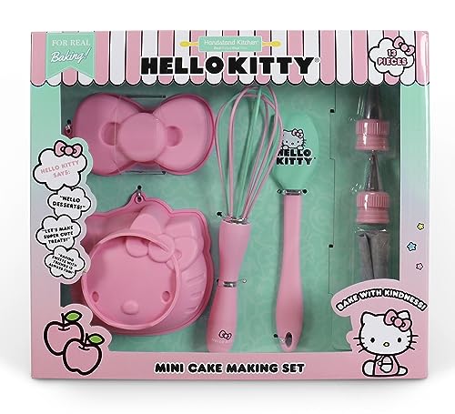 Handstand Kitchen Hello Kitty Kuchen-Backset mit Kitty Gesicht und Schleife Mini-Kuchenformen und mehr von Handstand Kitchen