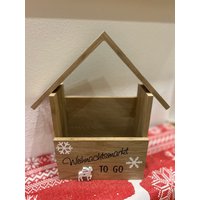 Weihnachtsmarkt To Go Aus Holz Klötzchen Eiche | Mitbringsel Wichtelgeschenk von HandundFadenShop
