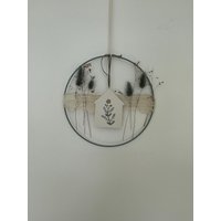 Metallring Mit Hochwertigem Porzellanhaus, Hoop Trockenblumen, Dekoration von HandwerkmitPfiff