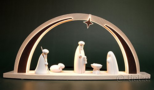 LED Schwibbogen modern Christi Geburt groß 57cm Erzgebirge von Handwerkskunst / Handarbeit aus dem Erzgebirge