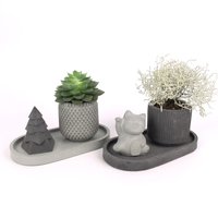 Teenu - Wasserdichtes Tablet Oval Aus Beton Schale Dekorativ von HandworkzDE