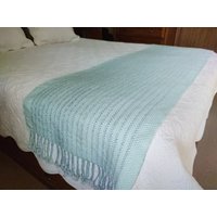König Bett Schal - Bettläufer Fancy Twill. "Tanzende Lichter" #21W15 König Bett Schal - Bettläufer Fancy Twill. "Tanzende Lichter" #21W15 von HandwovenWonders