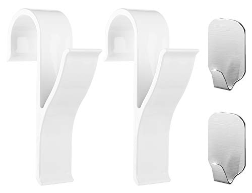 HandyPicks Heizkörper-Aufhänger (4 Stück) – 2 Stück für Heizkörper, Weiß (weiß), 2 Stück Klebehaken für Handtücher aus Edelstahl – ordina das Tuo Bad von Handy Picks