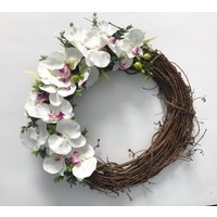 Orchidee Frühling Sommer Tür Kranz Blumen Rosen Kränze Handgemachte 18" Sackleinen Künstliche Nach Hause Süße Haus von HandyMadeTs
