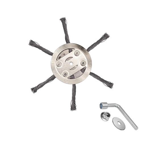15,2 cm Stahldraht-Rasentrimmerkopf mit 6 Klingen, Rotationsbürste, Unkrautentferner, Werkzeug für Rasenmäher, Ersatzkopf von Handytoolinc