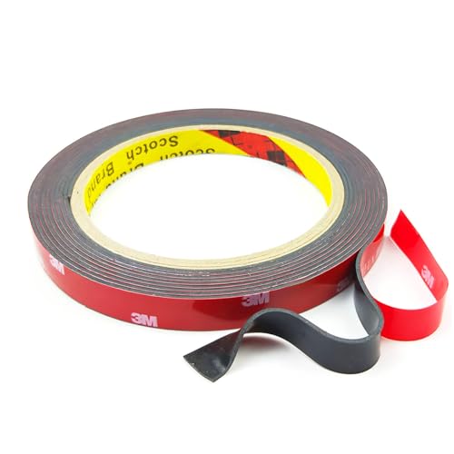 Doppelseitiges Klebeband Extra Stark, 3M Montageband Hitzebeständig Wasserdicht für den Innen- und Außenbereich(12,5mm * 4,5m) von Hanfix