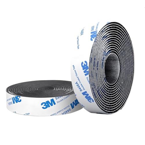Hanfix Klettband Selbstklebend Extra Stark mit Doppelseitig Klebende 3M, Klettverschluss Selbstklebendes Klebepad Flauschband und Hakenband(Schwarz) von Hanfix