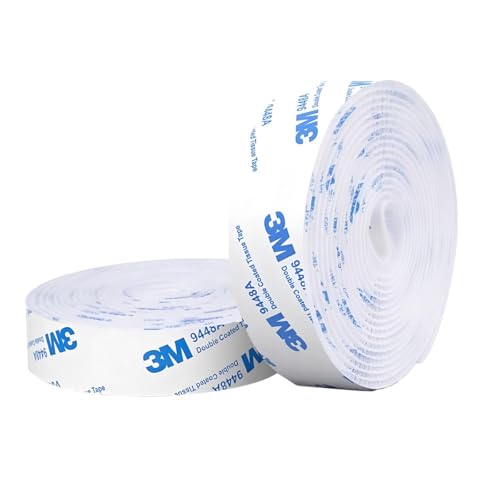 Hanfix Klettband Selbstklebend Extra Stark mit Doppelseitig Klebende 3m, Klettverschluss Selbstklebendes Klebepad Flauschband und Hakenband(Weiß) von Hanfix