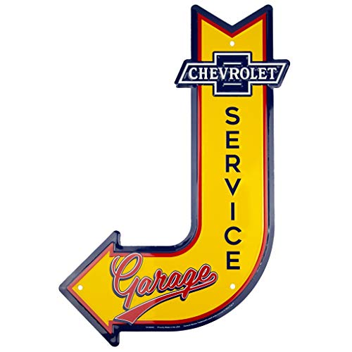 HangTime Chevrolet Service Garage Schild Vintage Chevy Metall Automotive Wandkunst Dekor 29,2 x 44,5 cm Man Cave Stuff für Herren von HangTime