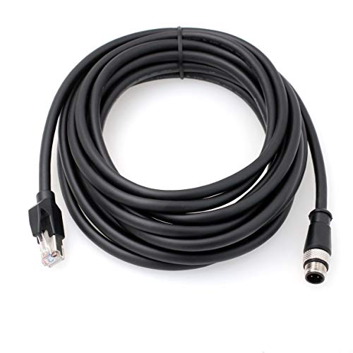 Encoder-Sensor M12 4-polig D-Code RJ45 Cat.6 Ethernet geschirmtes Kabel Industriemaschinen Kamera Netzwerk Roboter (5m) von HangTon Connect