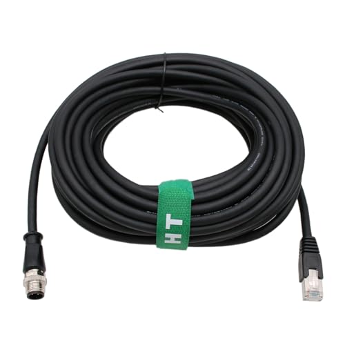 HangTon Ethernet-Kabel M12 D-Code 4-polig auf RJ45 Netzwerkkabel für Feldbus Cognex Sick Sensor Automatisierung Anwendung 10 m High Flex Geschirmt Wasserdicht von HangTon Connect